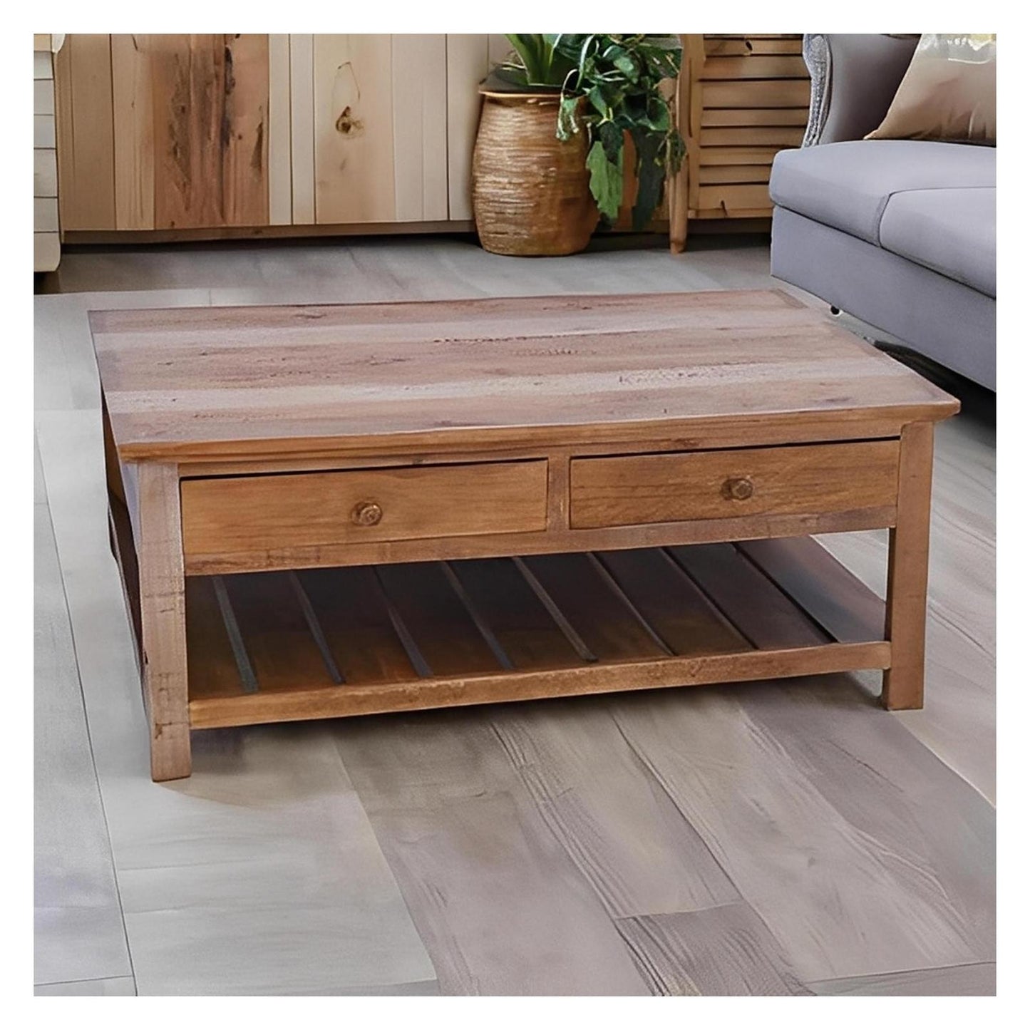 Maple Canyon Coffee Table with Storage Drawers | 20 x 29.5 x 50