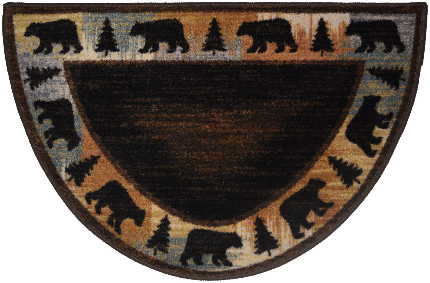 Cozy Cabin Wandering Bear 24"x60"- Washable, Made in the USA, 8mm pile height