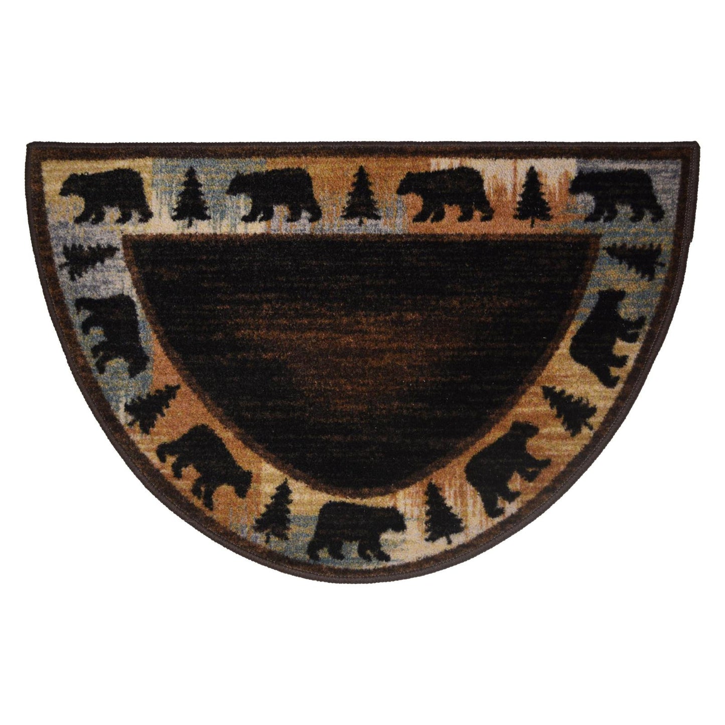 Cozy Cabin Wandering Bear 24"x60"- Washable, Made in the USA, 8mm pile height