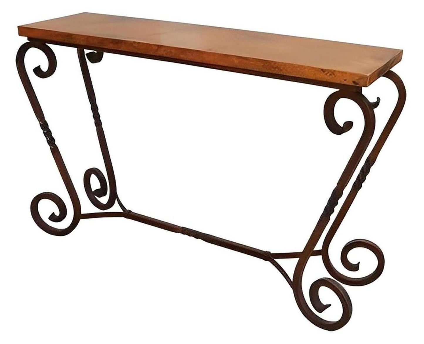 Terlingua Canyon Hand Forged Base And Copper Top Entry Console