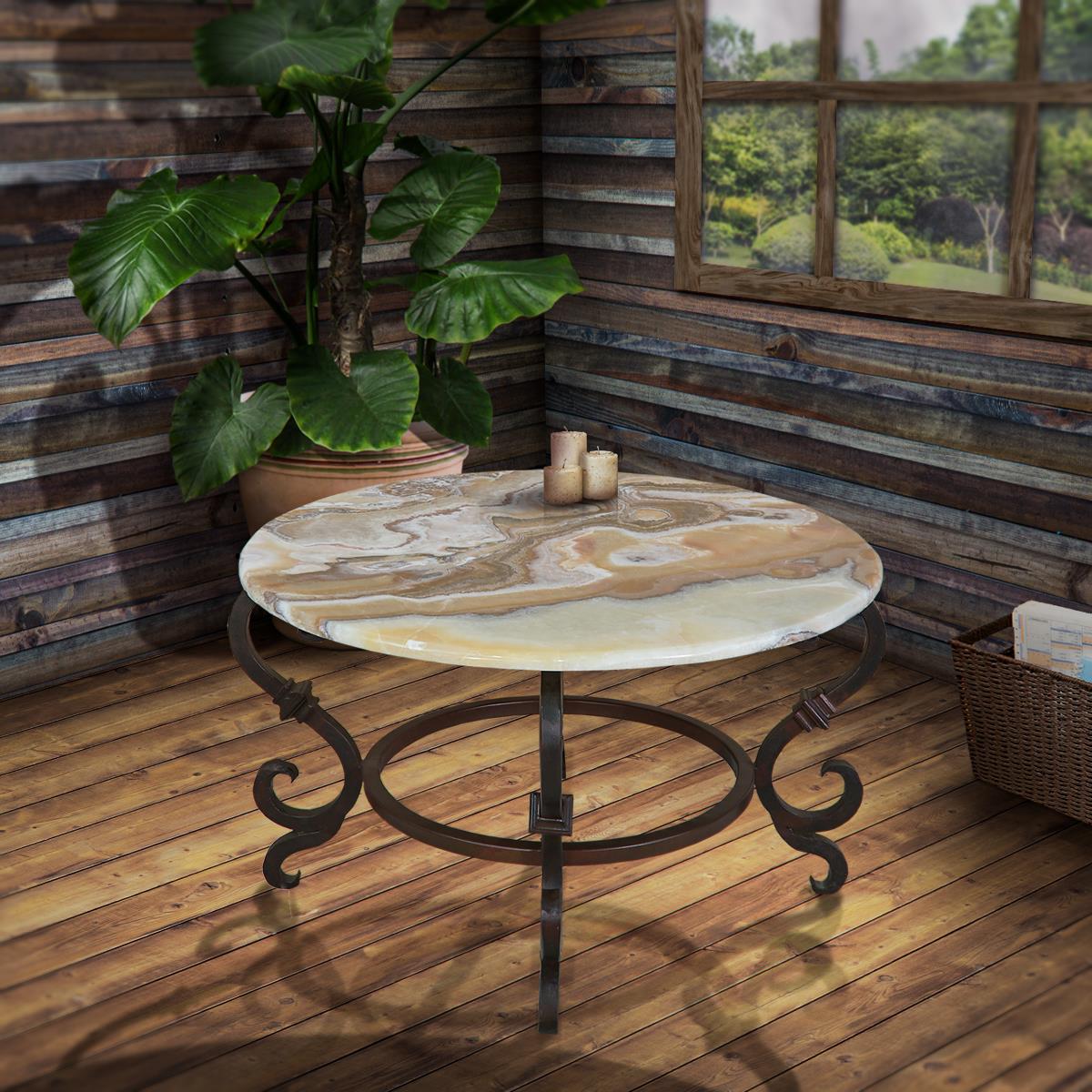 Saturn Sand Onyx-Top Coffee Table / Occasional Table