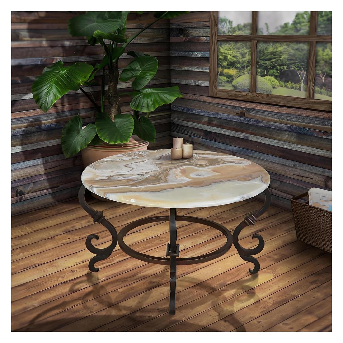 Saturn Sand Onyx-Top Coffee Table / Occasional Table