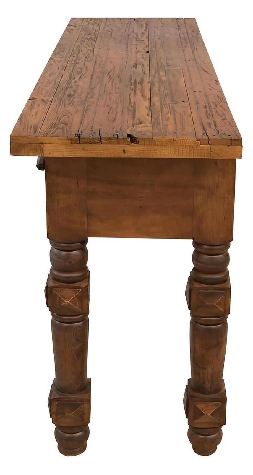 Dog Canyon Console With Longhorn Carving