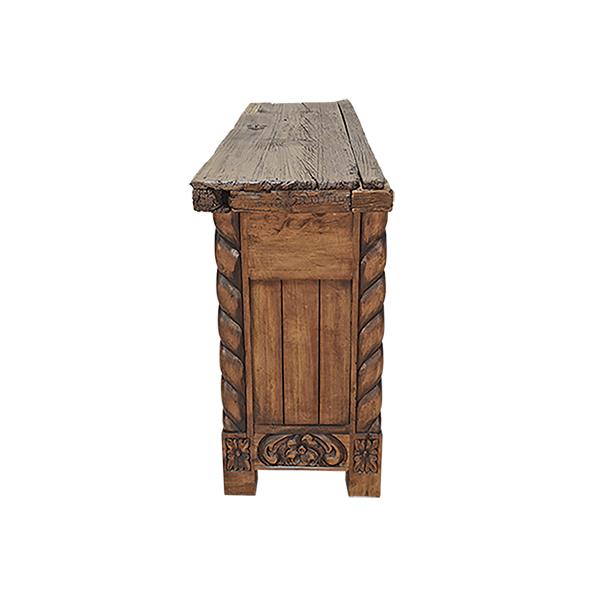 Sycamore Canyon Hand Carved Saddle Stand With An Old Door Top Credenza / Console Table - Natural