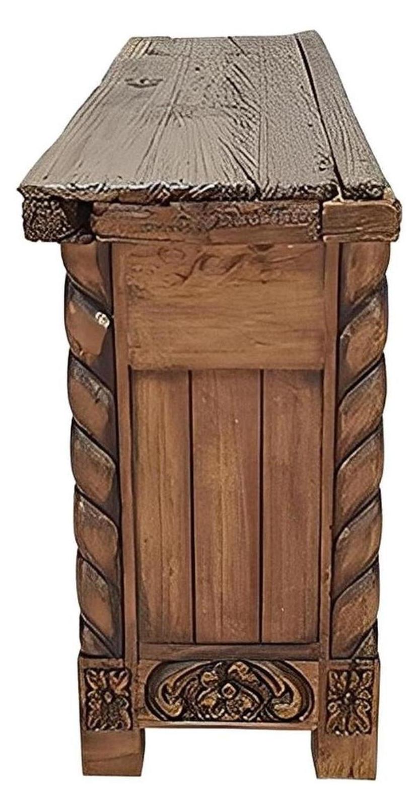 Sycamore Canyon Credenza / Console Table, Carved Saddle, Old Door Top