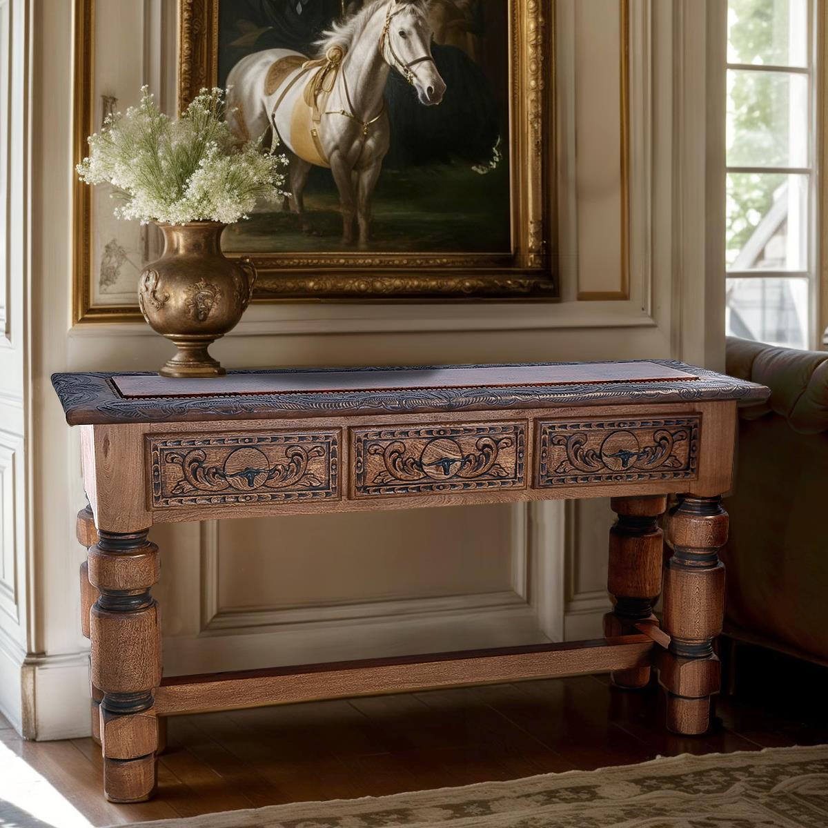 Round Mountain Three Drawer Credenza / Console Table