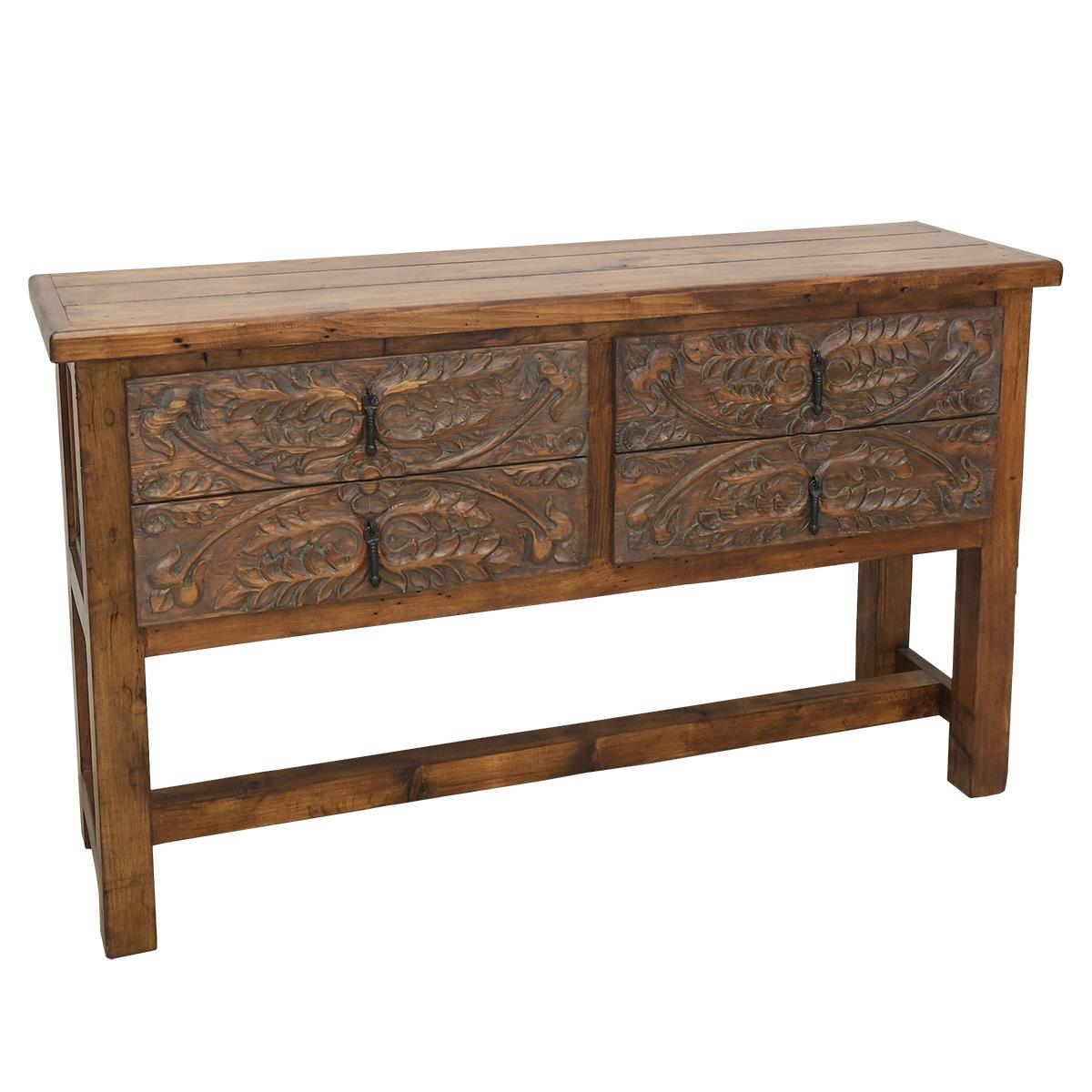 Eagle Nest Canyon Console, Hand Carved Drawers