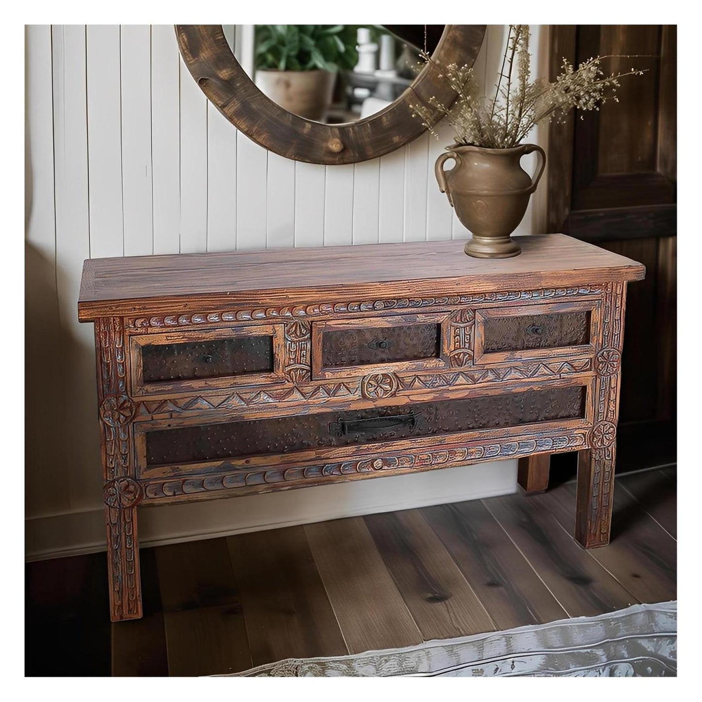 Sycamore Ridge White Wash Finished Console