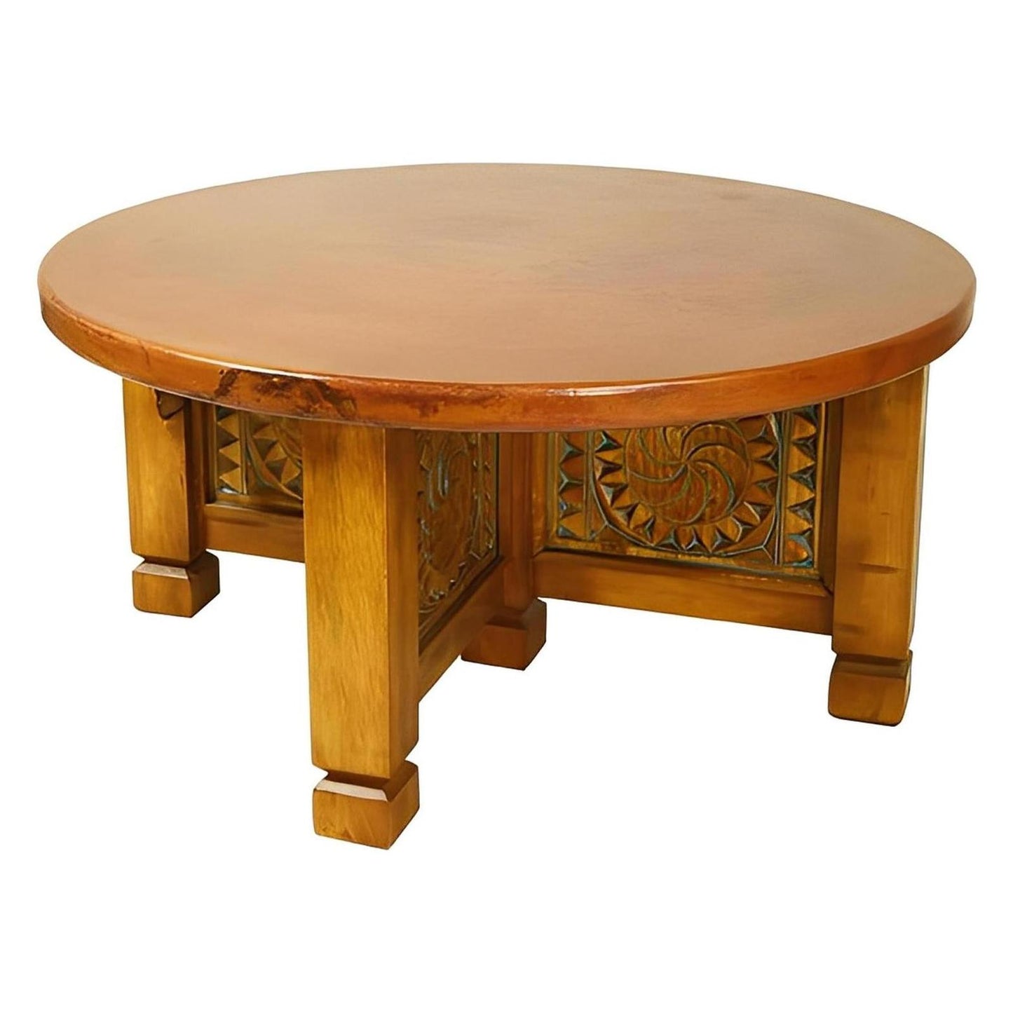 Tierra Copper Medallion Round Table | 21.5 x 44 x 48