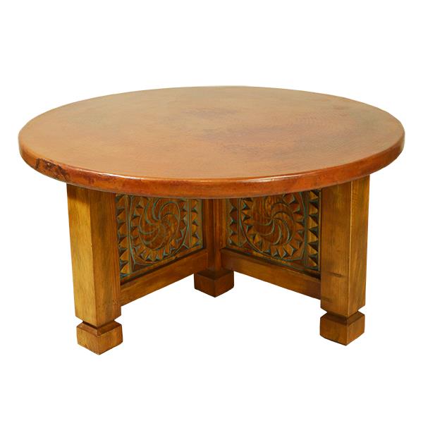 Tierra Copper Medallion Round Table | 21.5 x 44 x 48