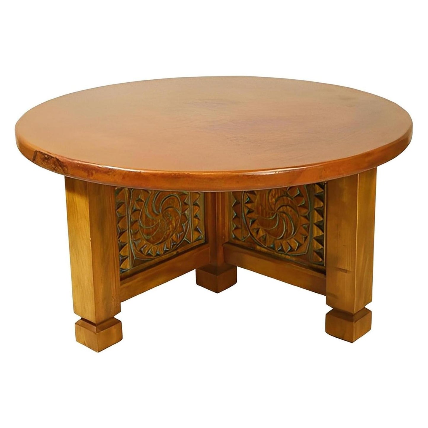 Tierra Copper Medallion Round Table | 21.5 x 44 x 48