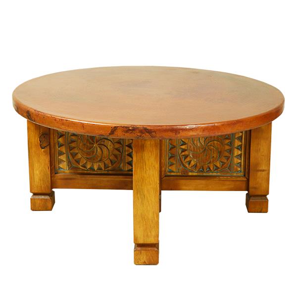 Tierra Copper Medallion Round Table | 21.5 x 44 x 48