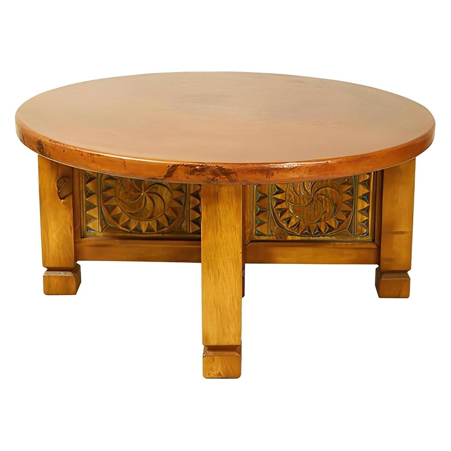 Tierra Copper Medallion Round Table | 21.5 x 44 x 48