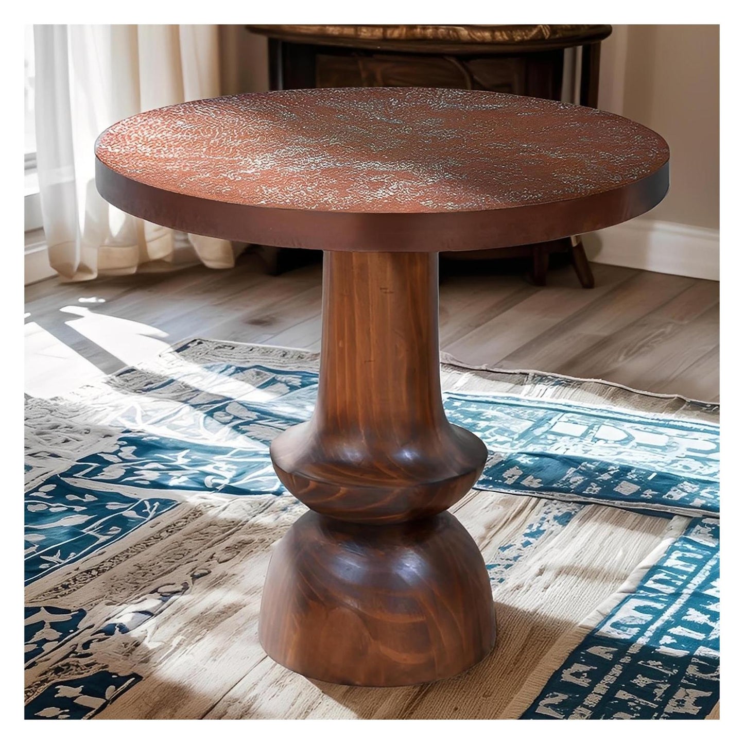 Desert Mesa Round Copper Pedestal Table | 22 x 23 x