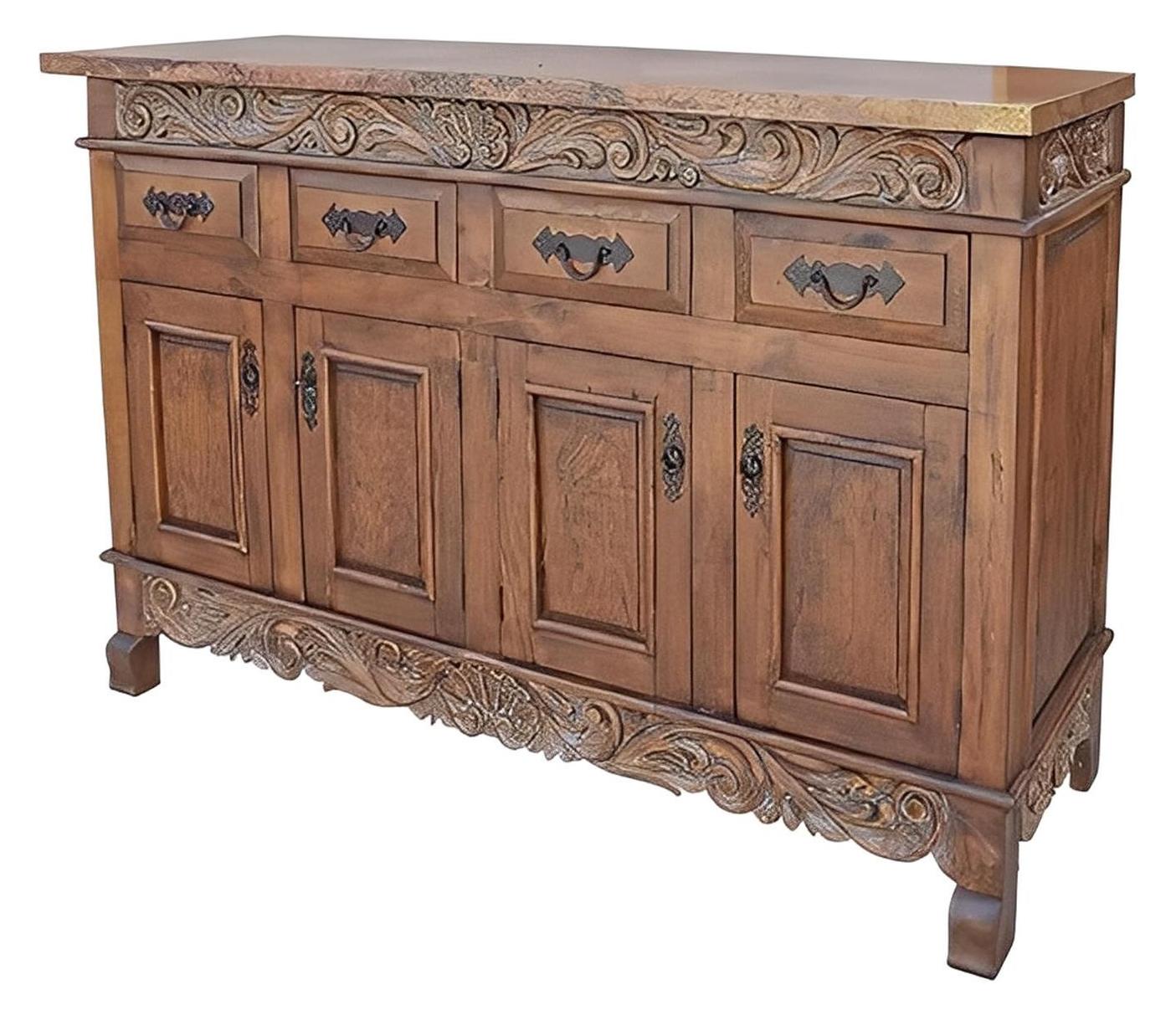Hidden Canyon Copper Top Scalloping Top And Bottom Console
