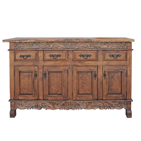 Hidden Canyon Copper Top Scalloping Top And Bottom Console