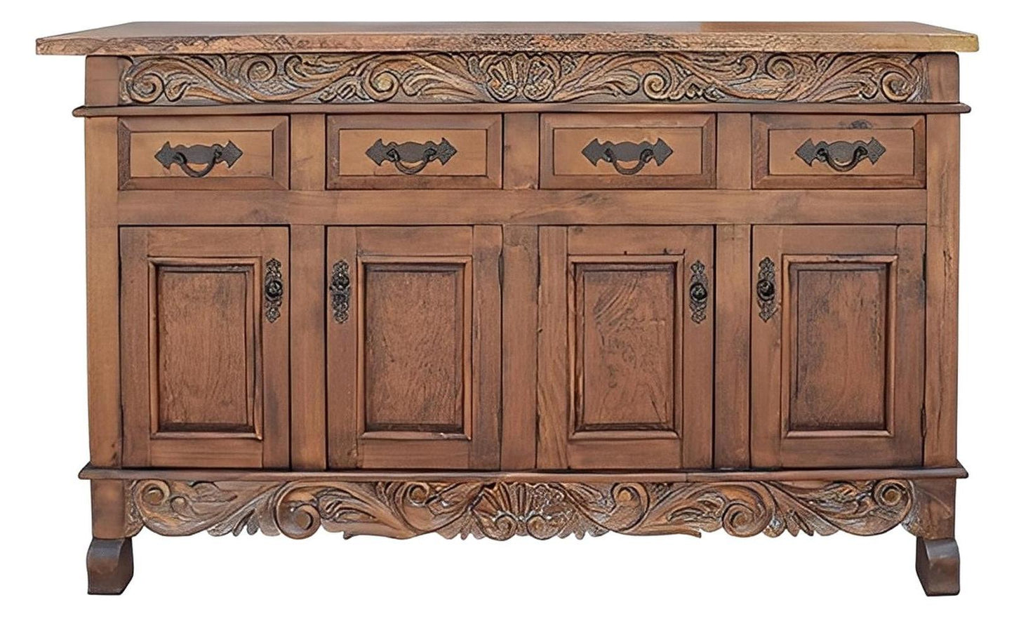 Hidden Canyon Copper Top Scalloping Top And Bottom Console