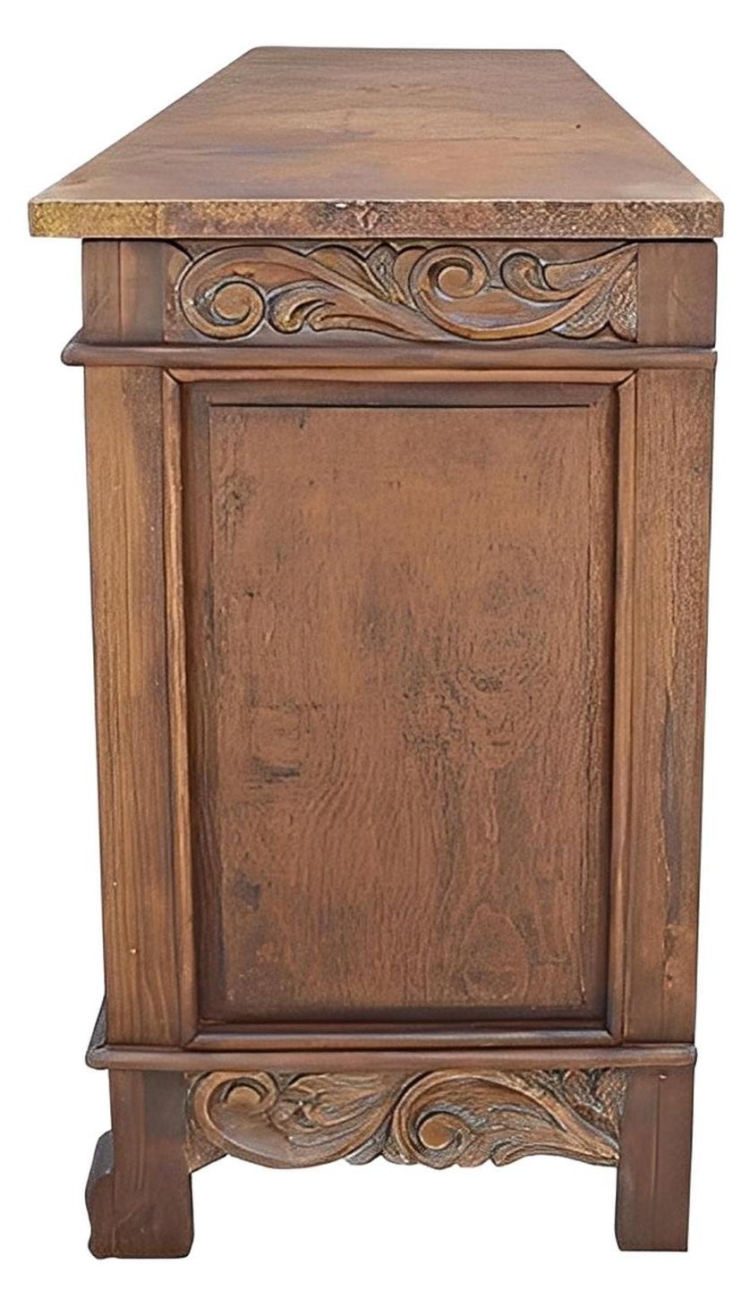 Hidden Canyon Copper Top Scalloping Top And Bottom Console
