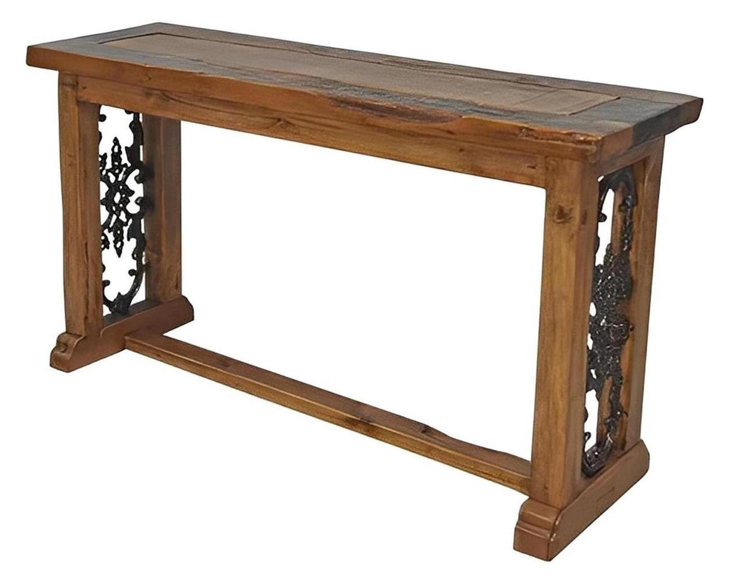 Moss Hill Reclaimed Timber Console With Cast Panel Sides