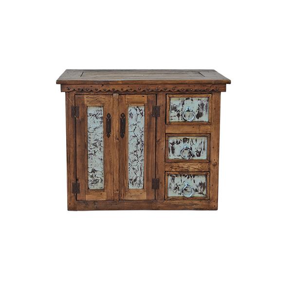 George West Basin Buffet With Turquoise Tin Panels