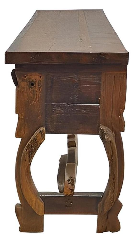 Shadow Hill Three Drawer Yoke Base Credenza / Console Table With Original Spur Pulls
