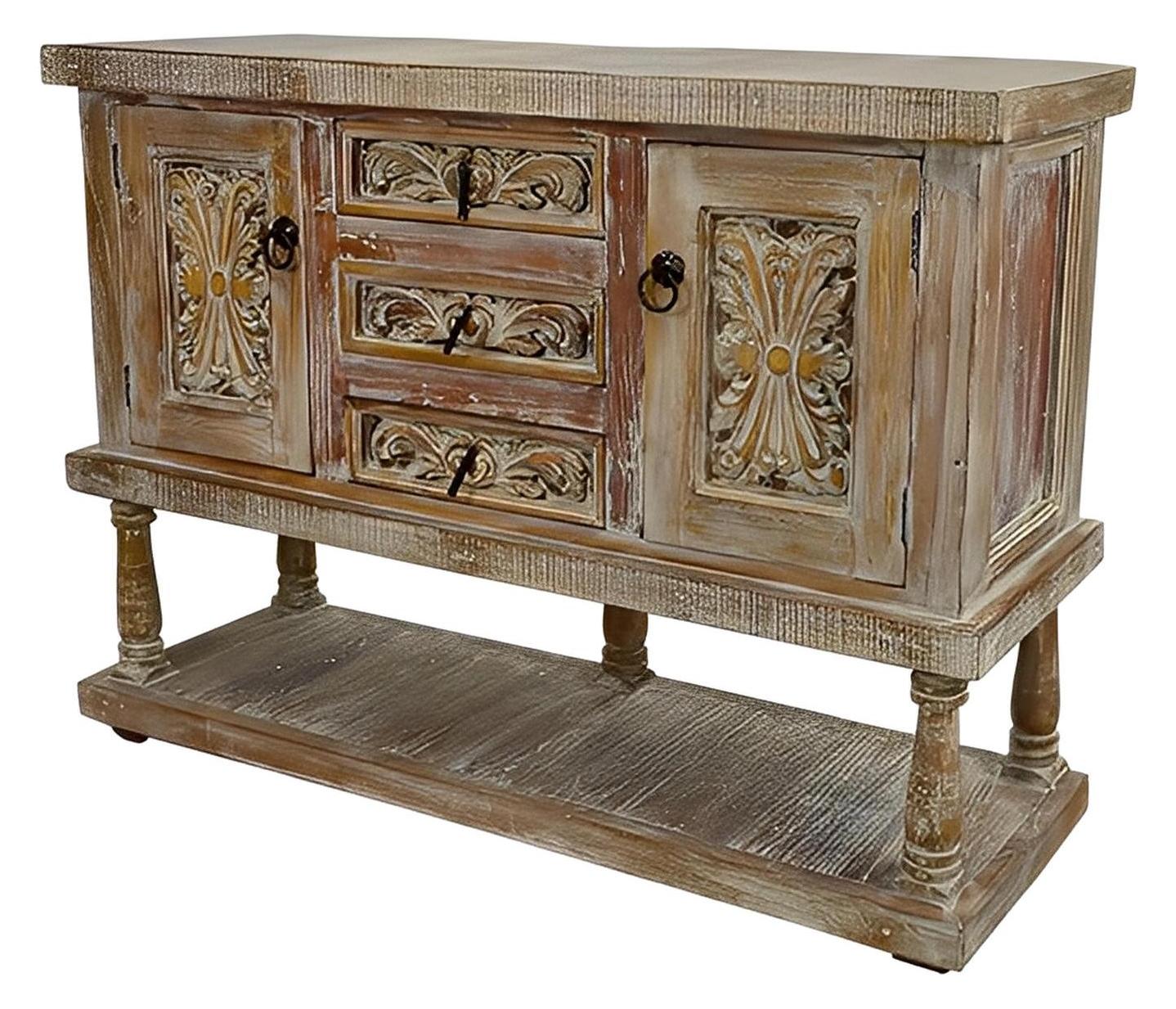 Bee Hill Two Tier Buffet - White Wash