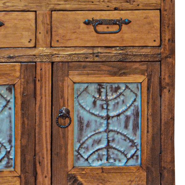 Silver Hill Tin Panel Farmhouse Hutch