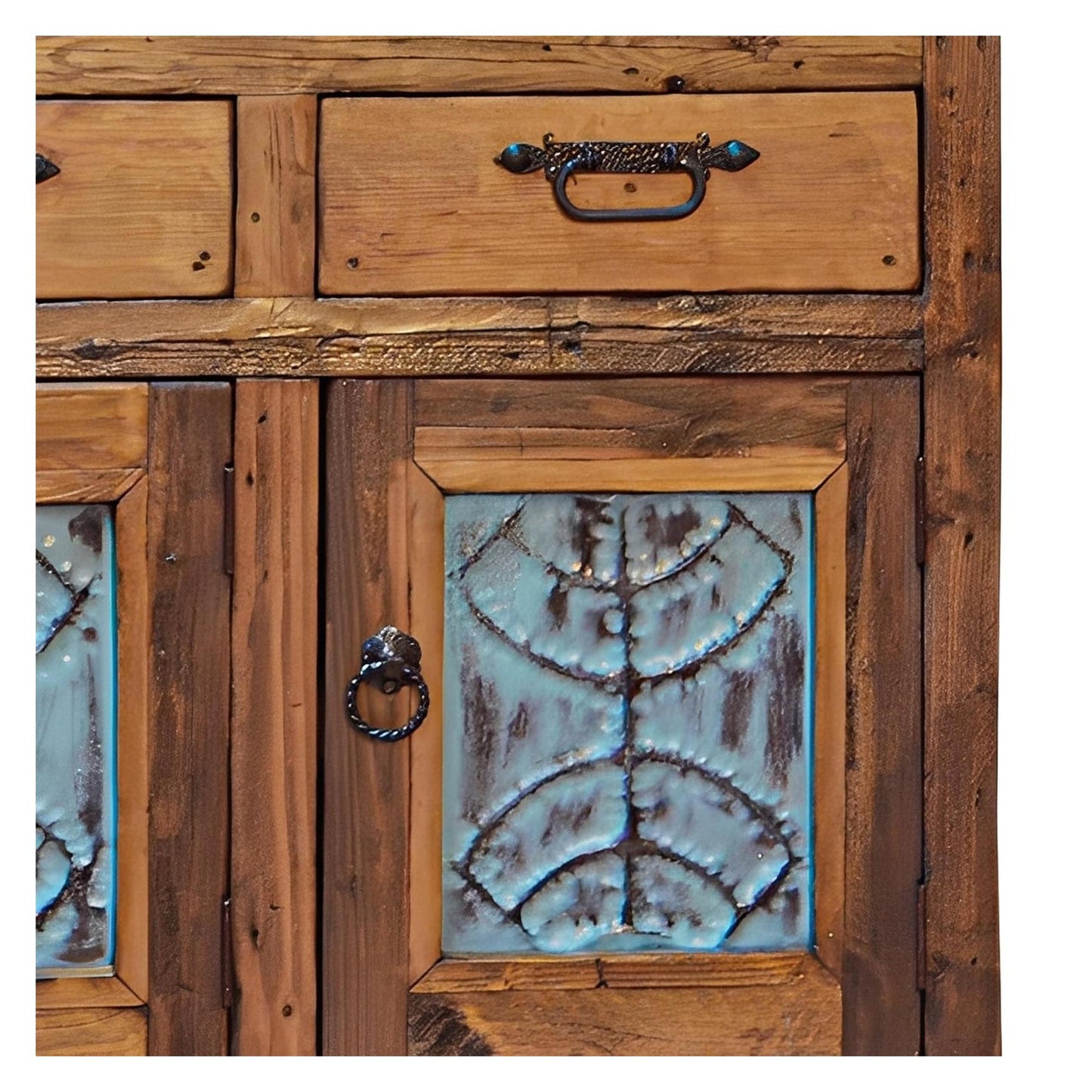 Silver Hill Tin Panel Farmhouse Hutch