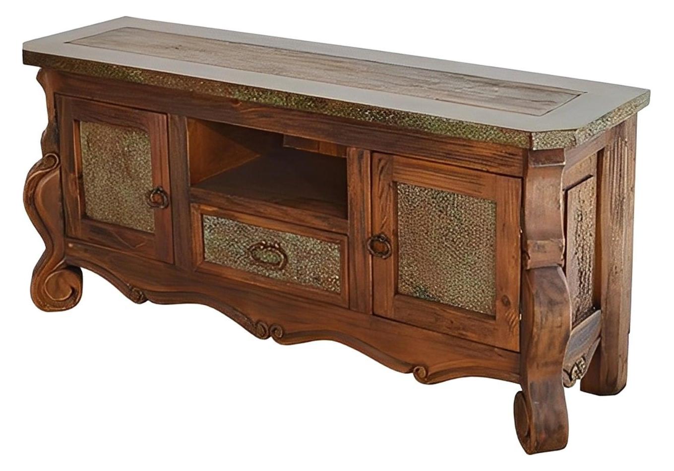 Sheffield Canyon Green Copper Tv Console With One Drawer