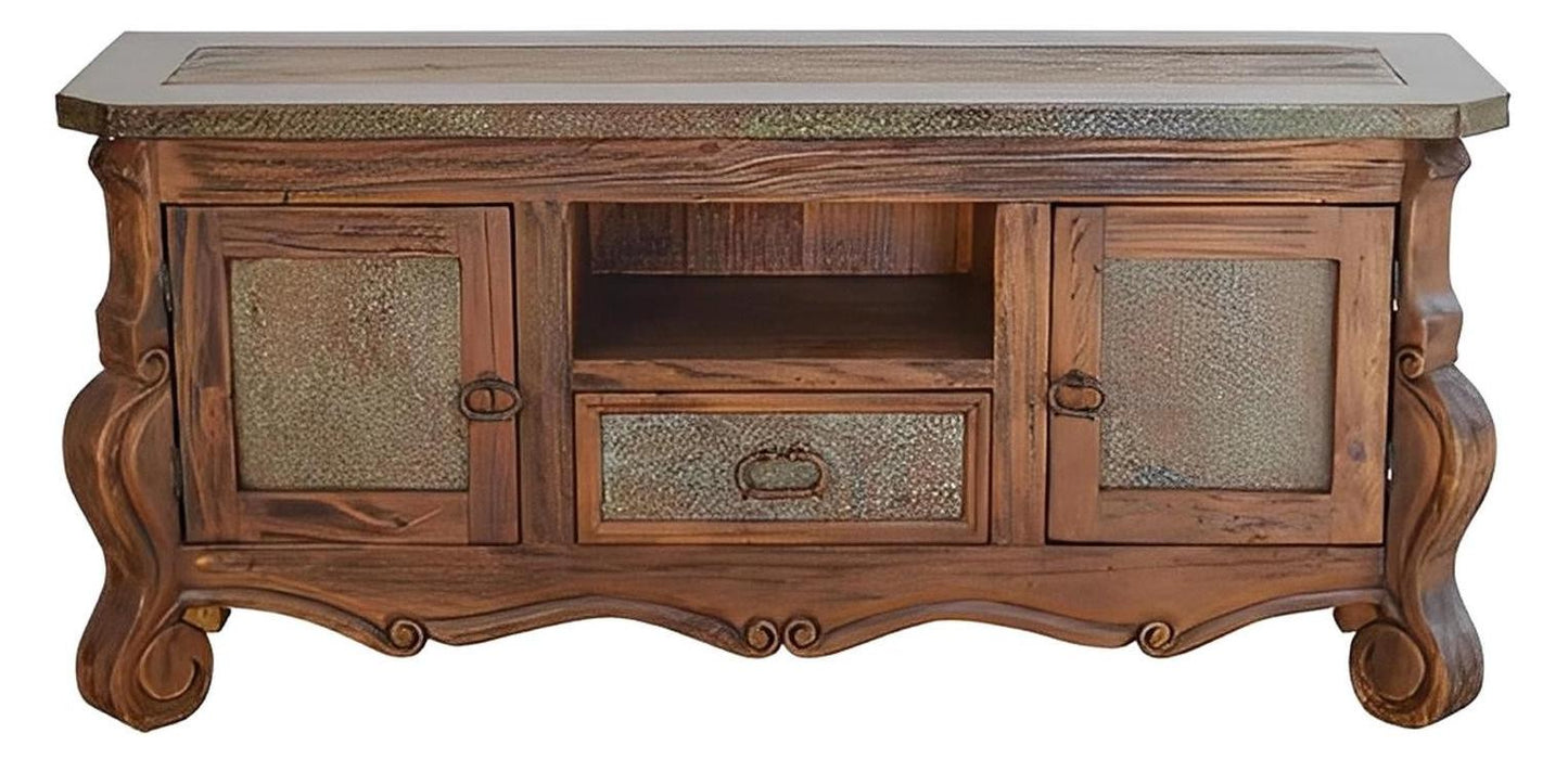 Sheffield Canyon Green Copper Tv Console With One Drawer