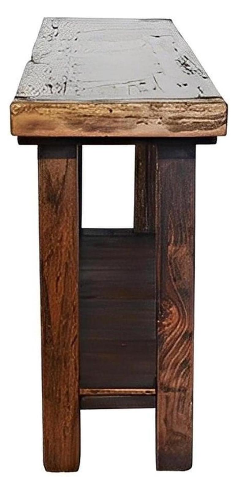 Eagle Canyon Console With Turquoise Copper Top, Two Levels