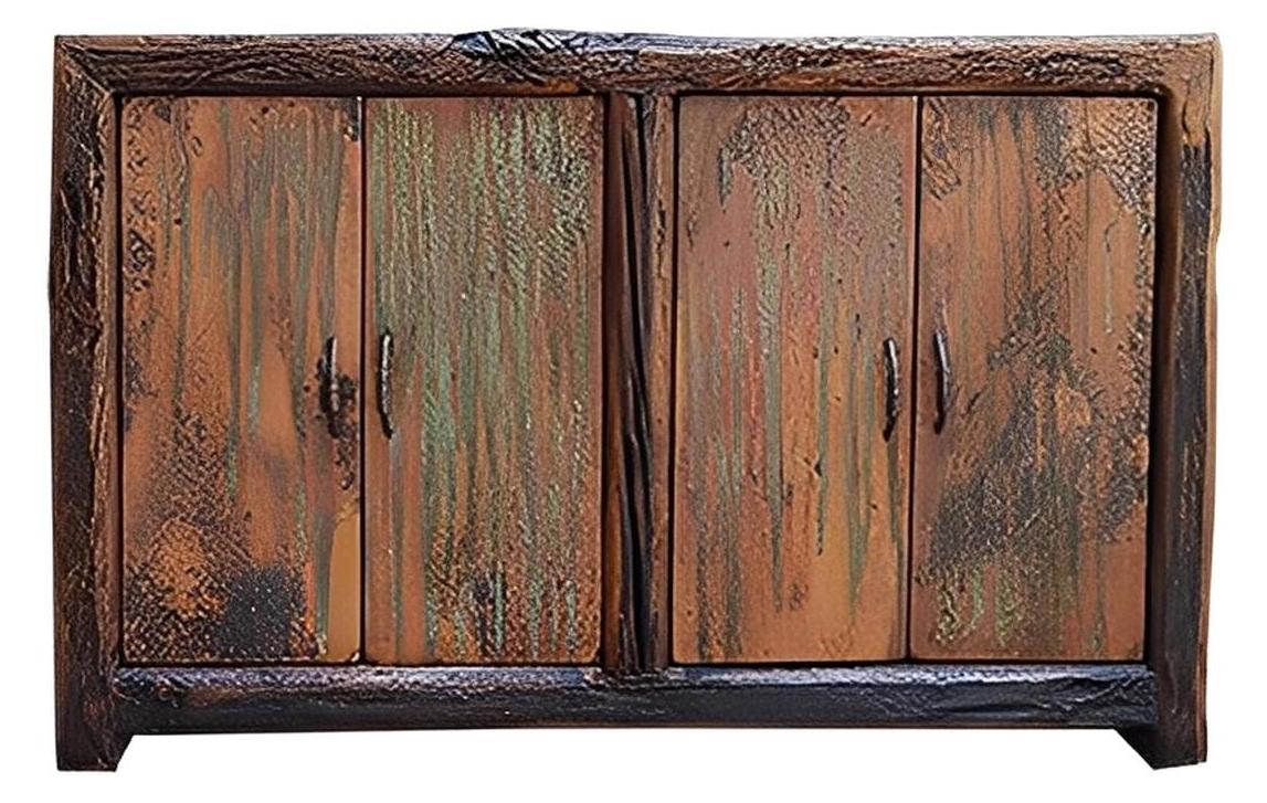 Kenedy Basin Buffet With Turquoise Patina Copper Doors