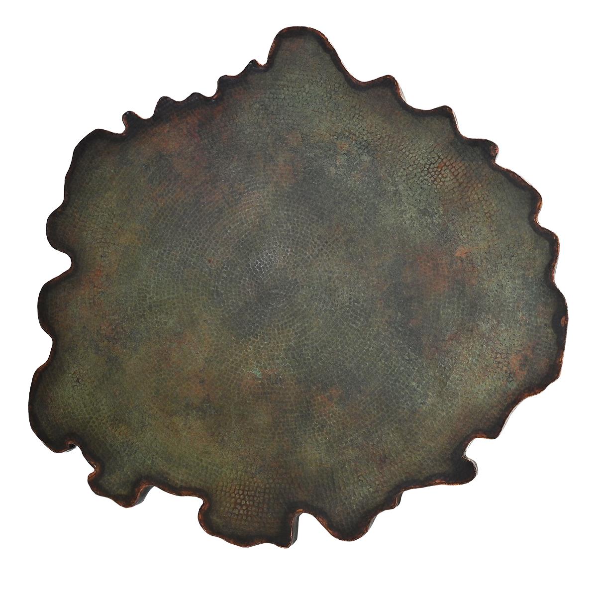 Natural Verde Round Cobre Dining Table | Handcrafted Green Copper Top & Iron Base