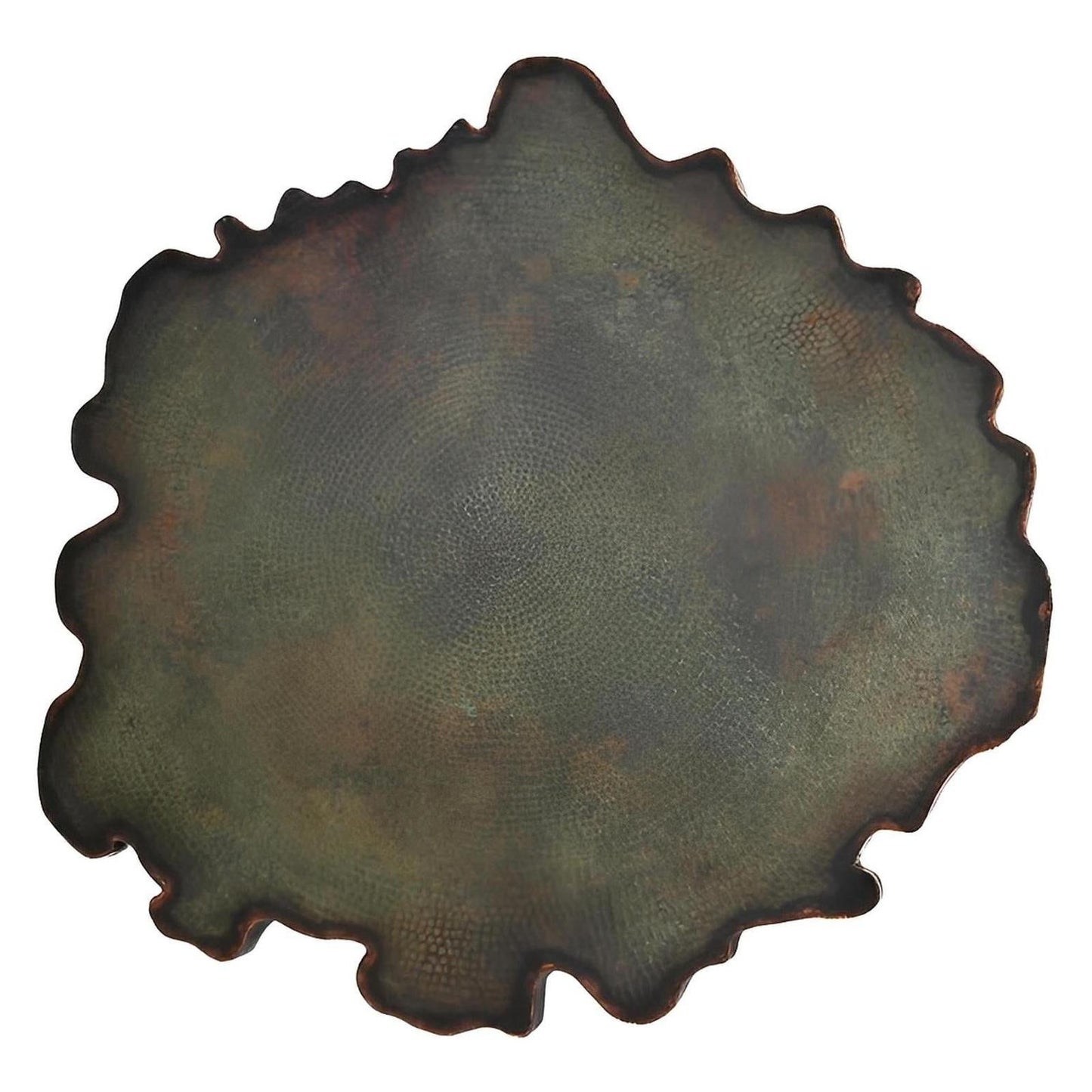 Natural Verde Round Cobre Dining Table | Handcrafted Green Copper Top & Iron Base