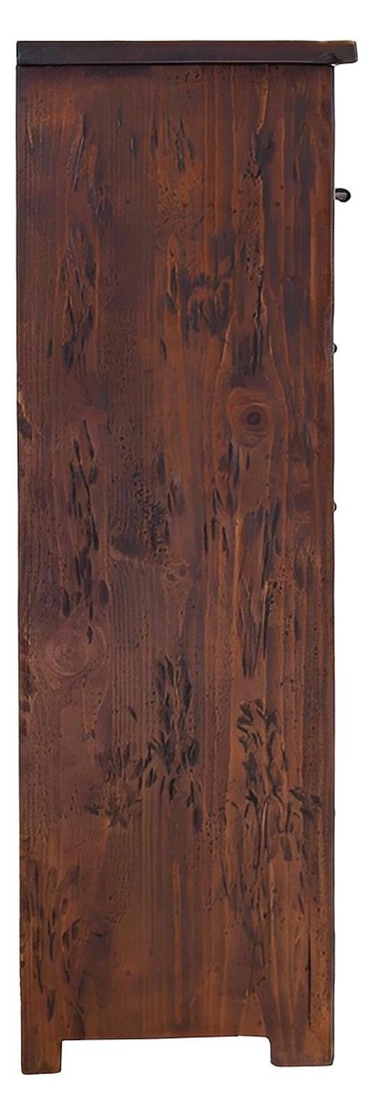 Sky Ridge Live Edge Copper Chest, 6-Drawers, Hand-Carved
