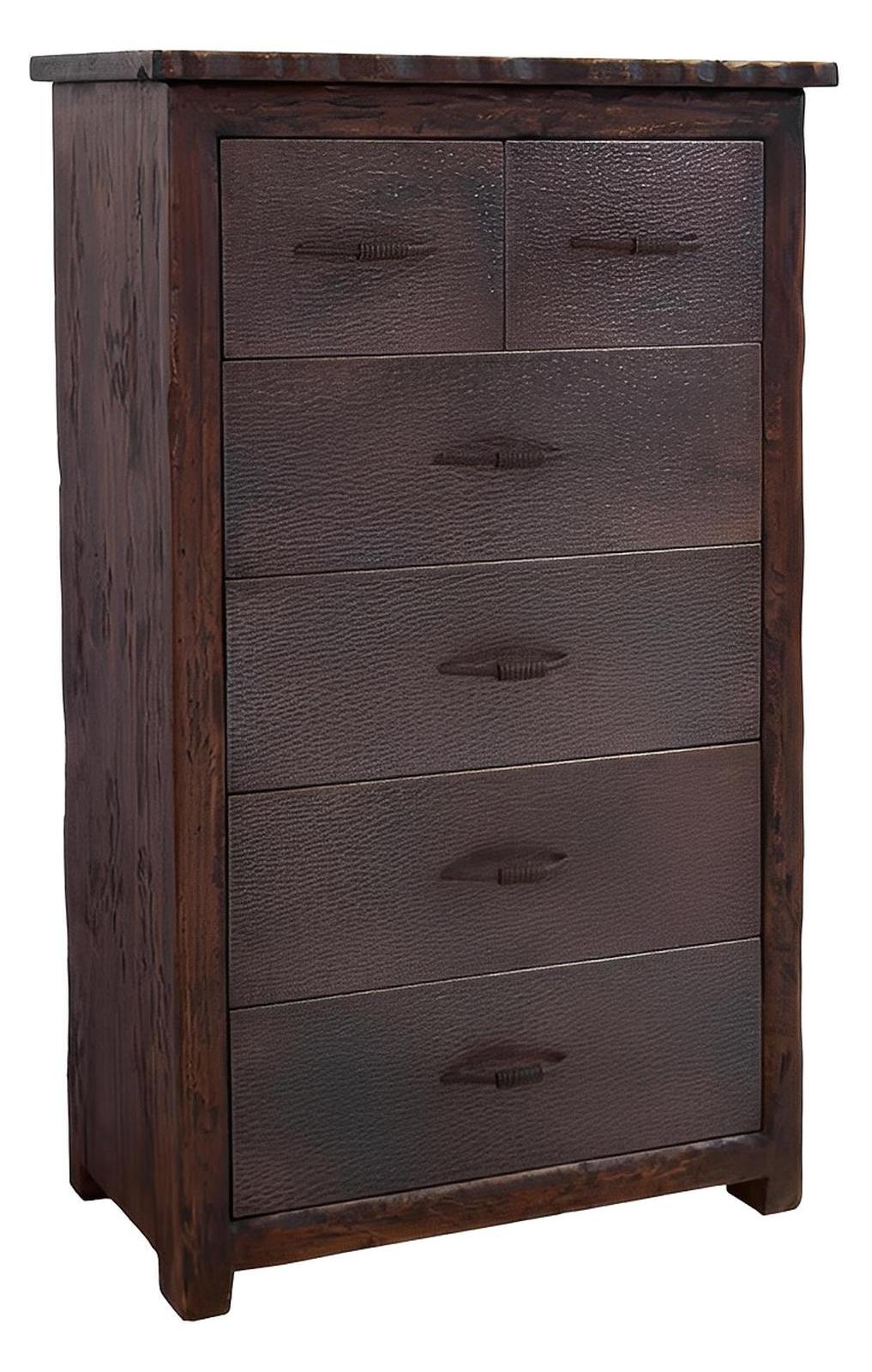 Sky Ridge Live Edge Copper Chest, 6-Drawers, Hand-Carved