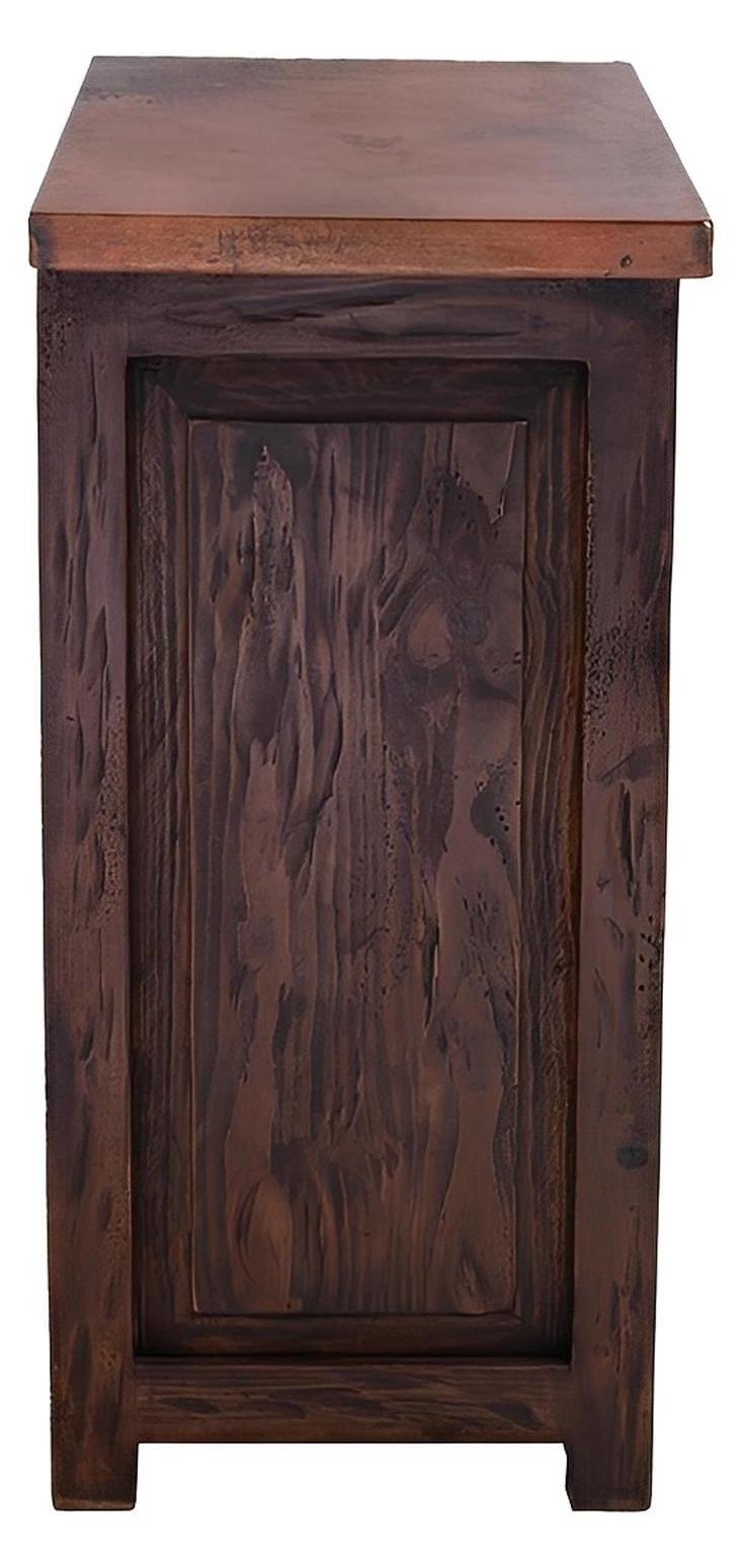 Sierra Saddle Dark Walnut Bed With Dark Red Crocodile Print Leather & Strap Accents, Hand-Carved, Optional Nightstands - Includes Full Service Delivery