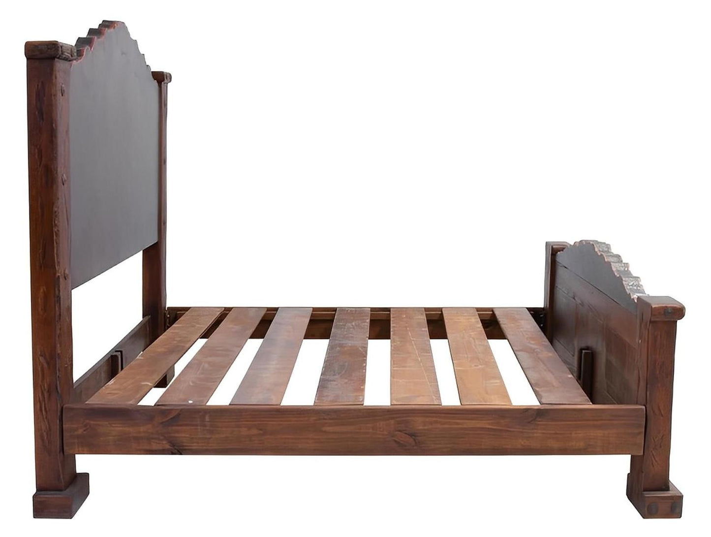 Sky Ridge Rustic Bed Frame With Copper Live Edge Headboard & Footboard - Includes Full Service Delivery