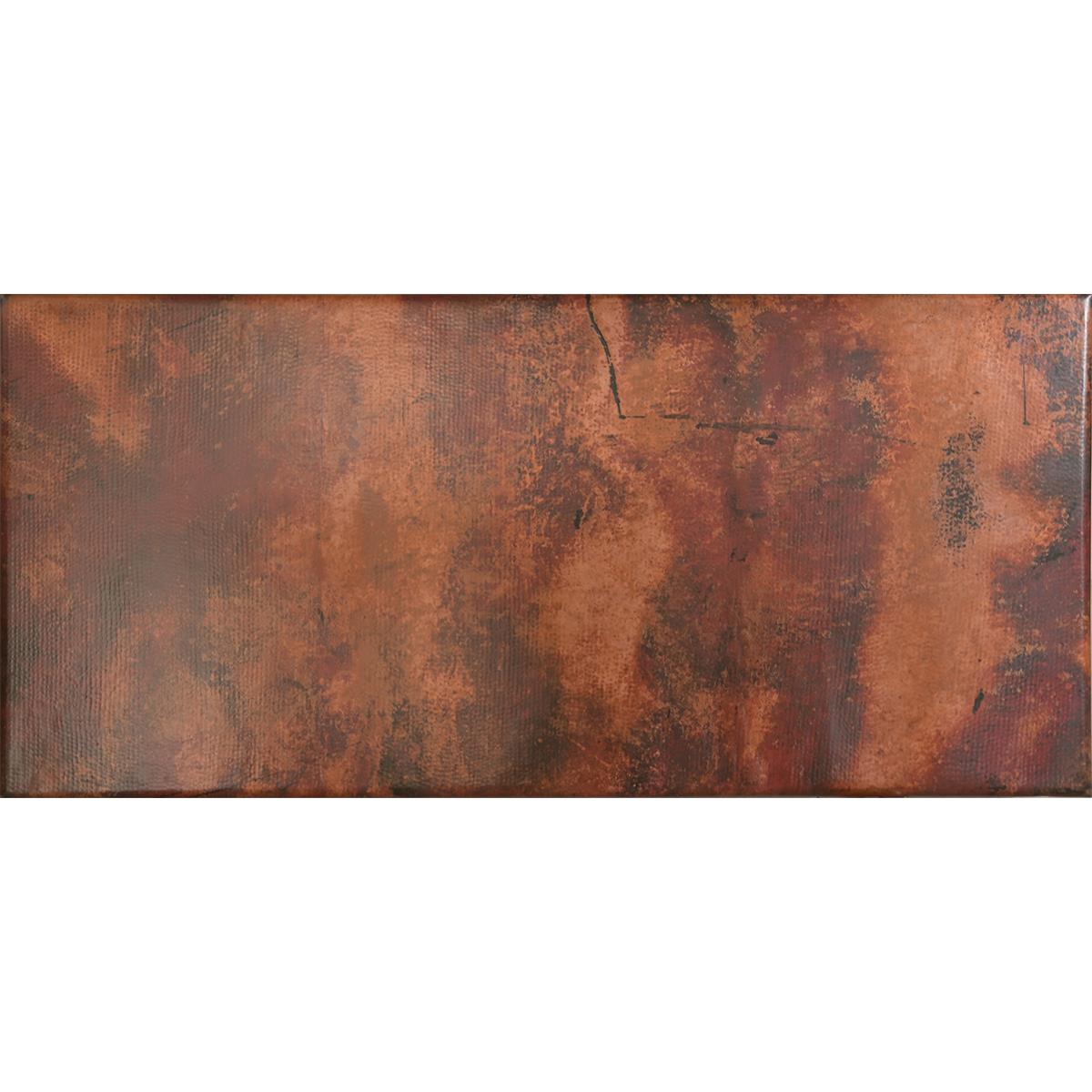 Serrano Rectangular Dining Table | Handcrafted Copper Top & Carved Wood Base | 84x44x30.5