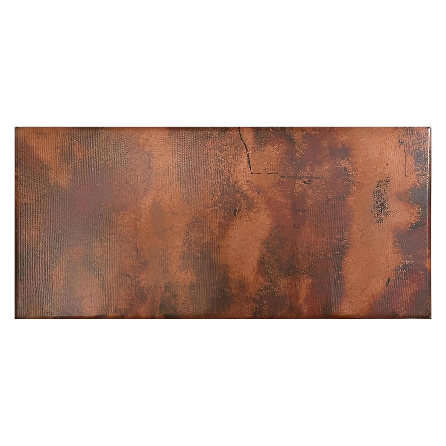 Serrano Rectangular Dining Table | Handcrafted Copper Top & Carved Wood Base | 84x44x30.5