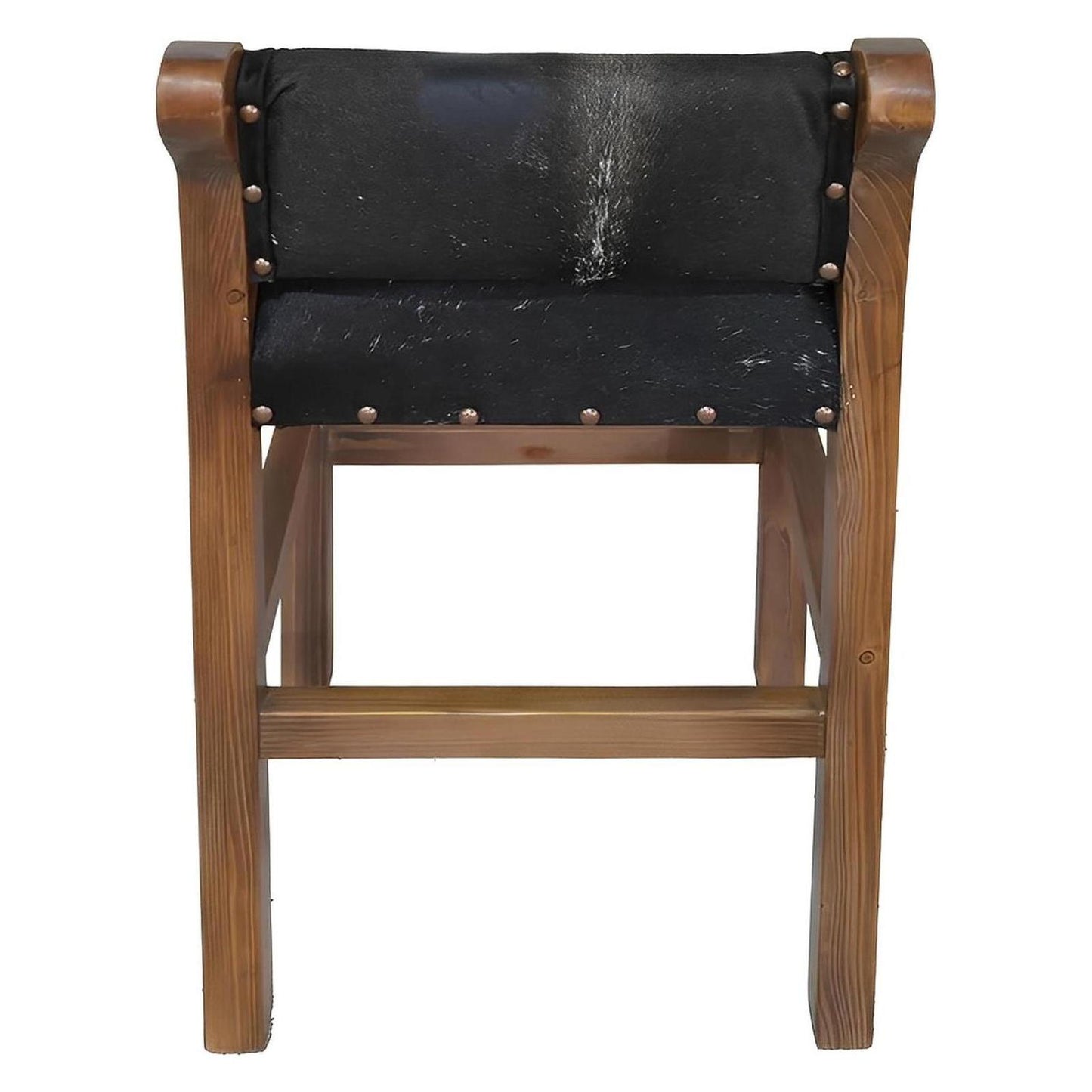 Dark Brown Acid Washed Cowhide Barstool with Low Back (2 or 3 Pack) Counter-Height