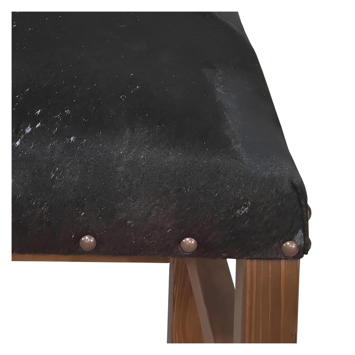 Dark Brown Acid Washed Cowhide Barstool with Low Back (2 or 3 Pack) Counter-Height