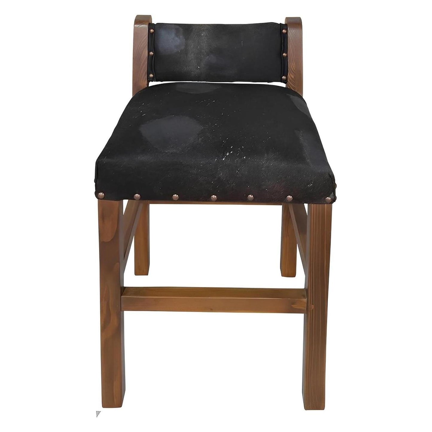 Dark Brown Acid Washed Cowhide Barstool with Low Back (2 or 3 Pack) Counter-Height