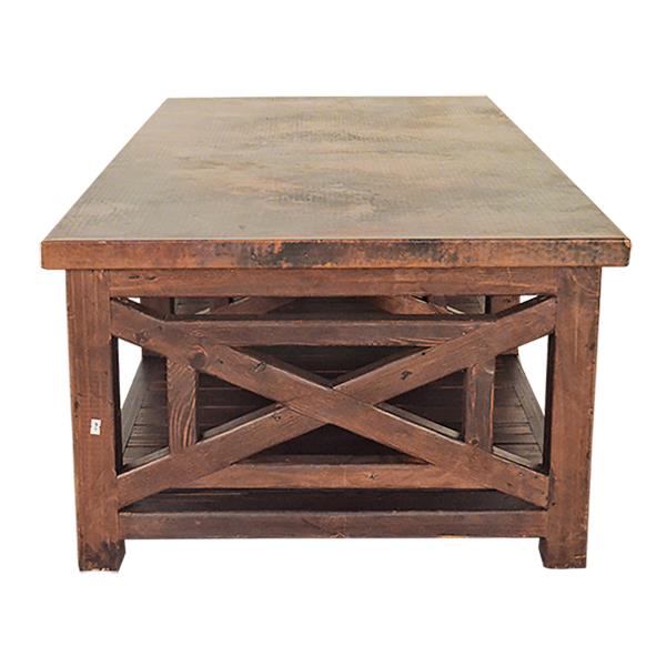 Serrano Copper Top Coffee Table with Wooden Frame