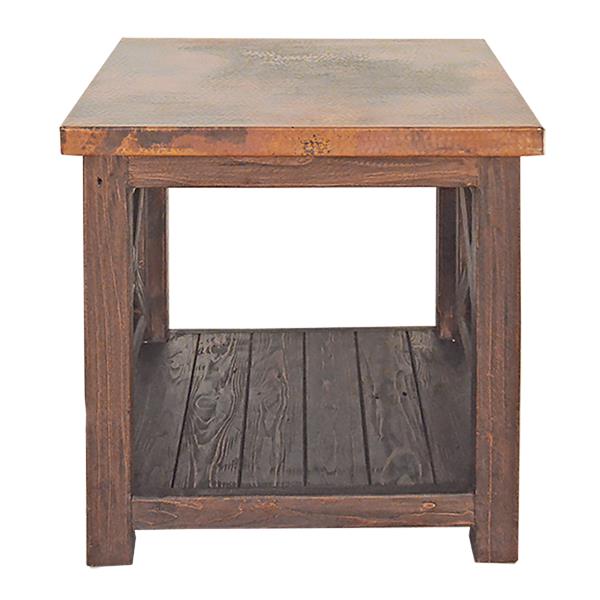 Serrano Copper Top End Tables (2-Pack) with Wooden Frames