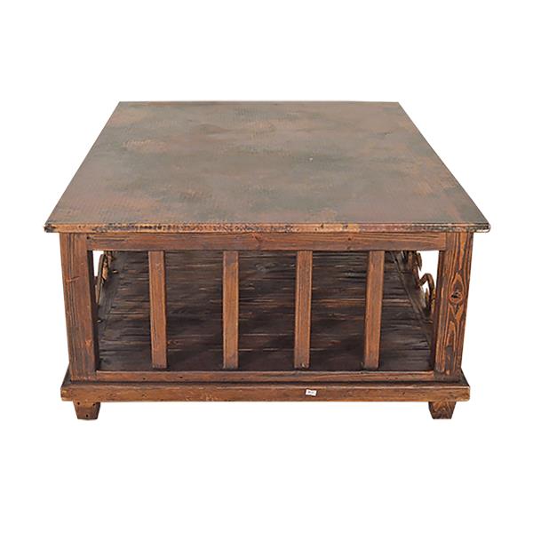Sierra Forge Copper Top Coffee Table Reclaimed Wood & Iron | 20 x 36 x 48