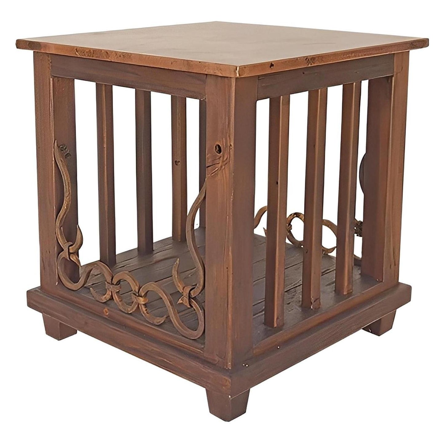 Sierra Forge Copper Top End Tables (2-Pack) – Reclaimed Wood & Iron