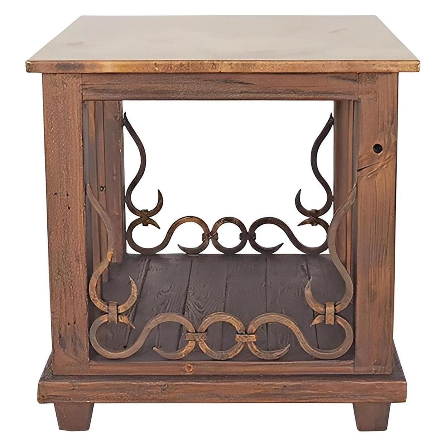 Sierra Forge Copper Top End Tables (2-Pack) – Reclaimed Wood & Iron