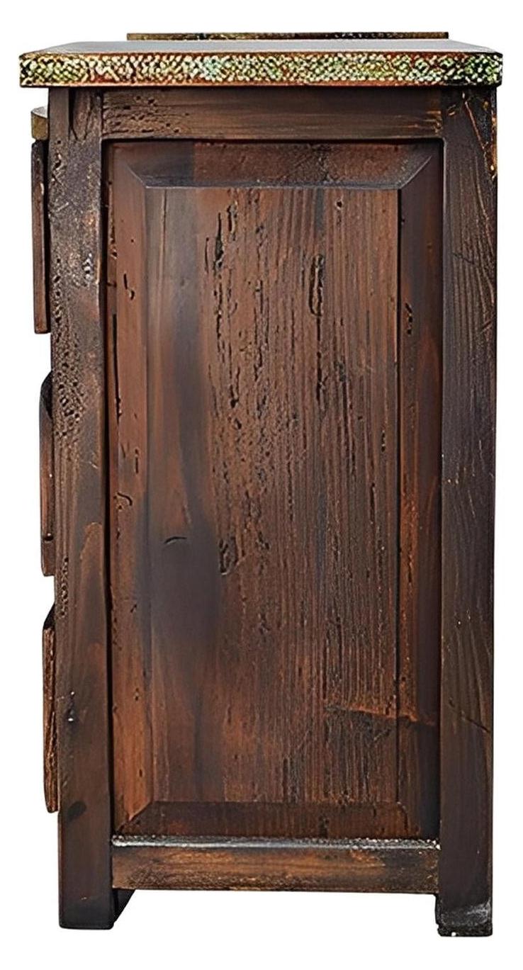 Pine Hill Six Drawer Green Copper Vanity