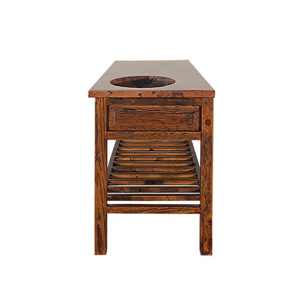 Hidden Basin 60" Wide Copper Top Single Vanity With Sink